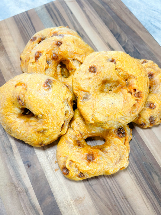 Sourdough Cinnamon Chip Pumpkin Bagels