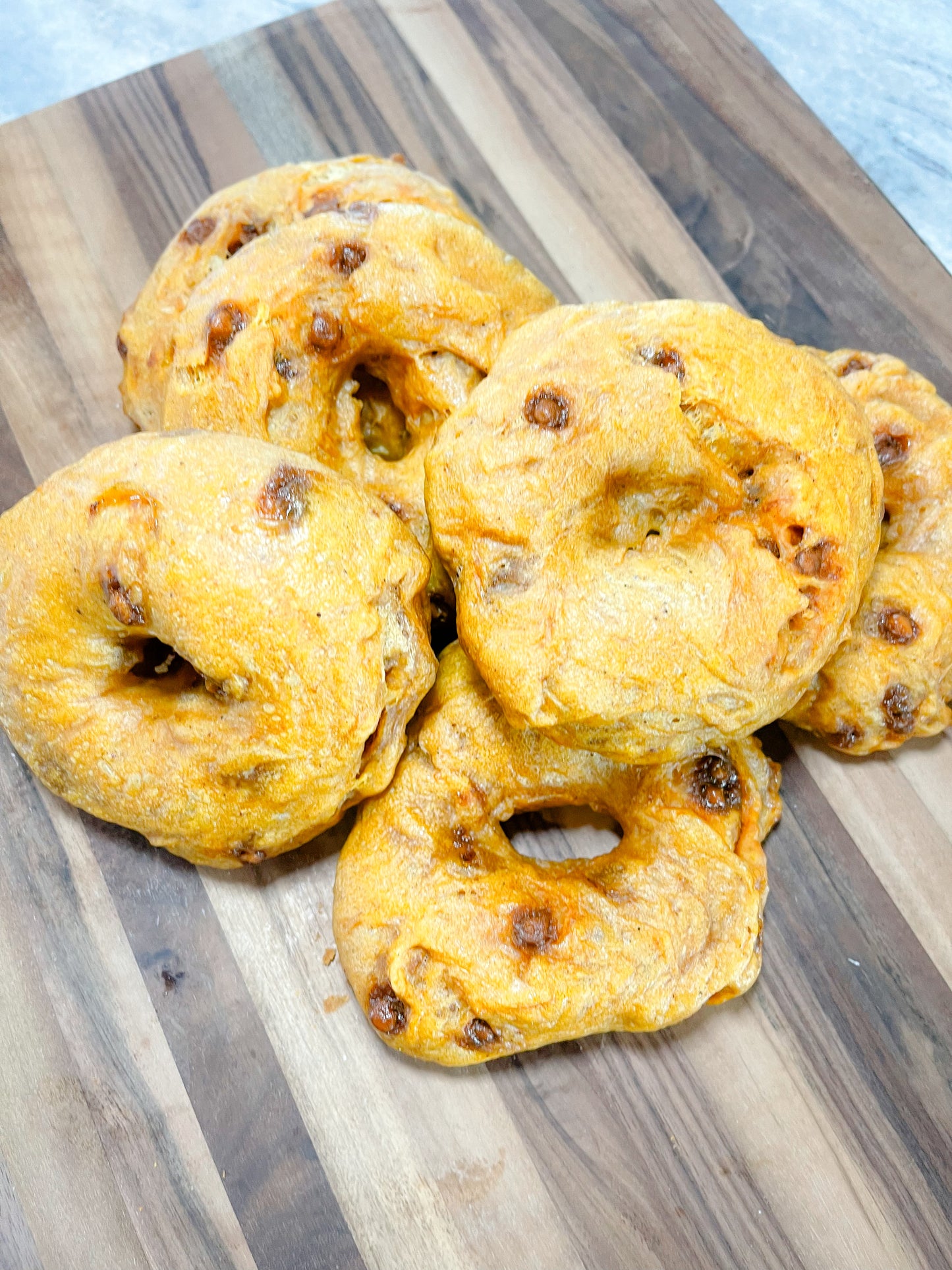 Sourdough Cinnamon Chip Pumpkin Bagels