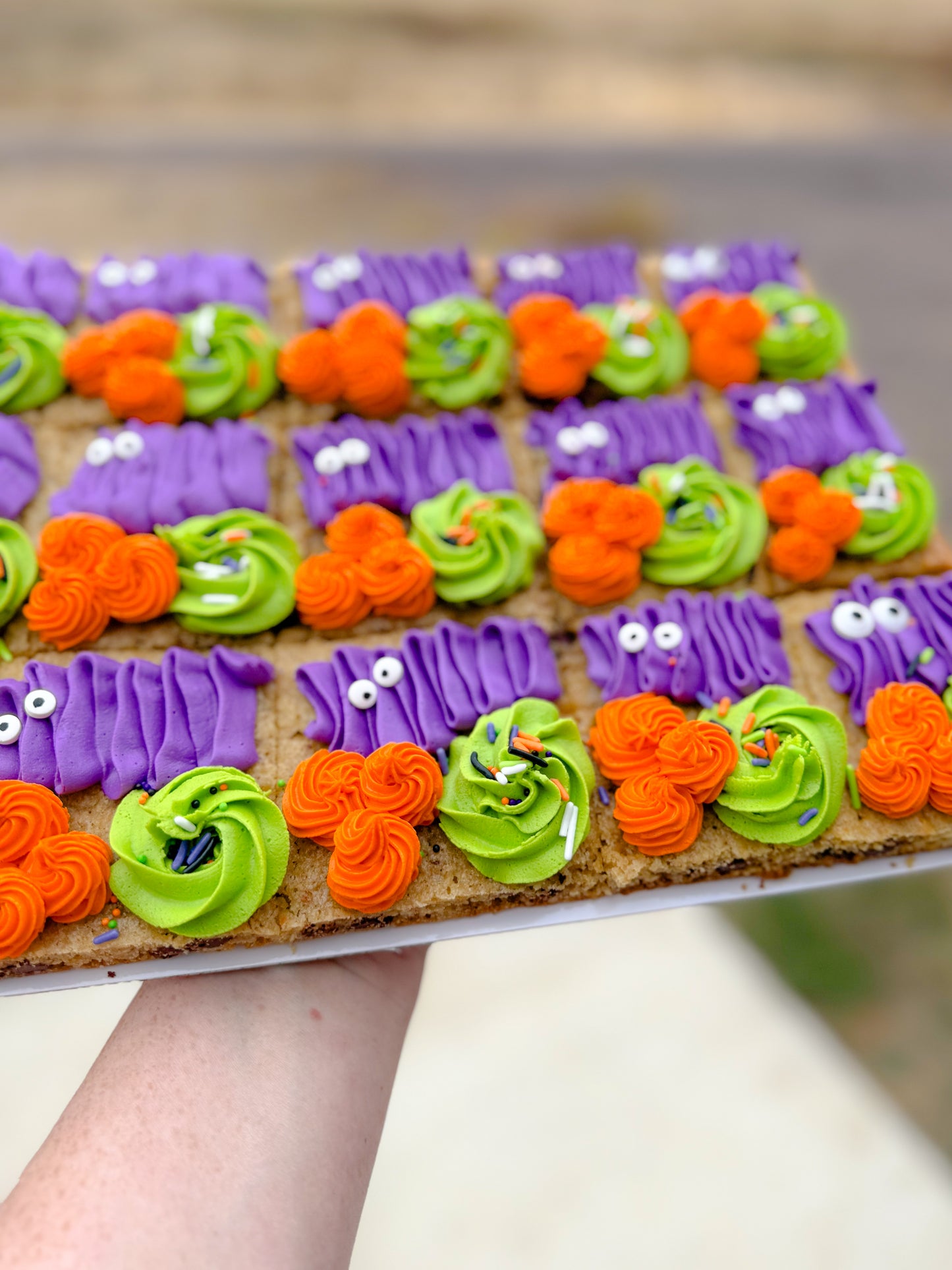 Halloween Themed Chocolate Chip Cookie Cake