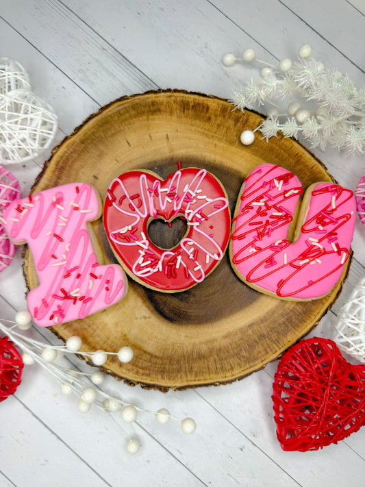 *VALENTINE* I Heart You Donut Cookie Set